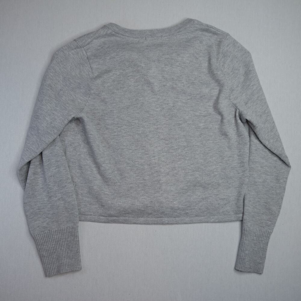 Wild Fable Gray Knit Cardigan Sweater Rose Embroidered Women's Size M - Picture 9 of 10
